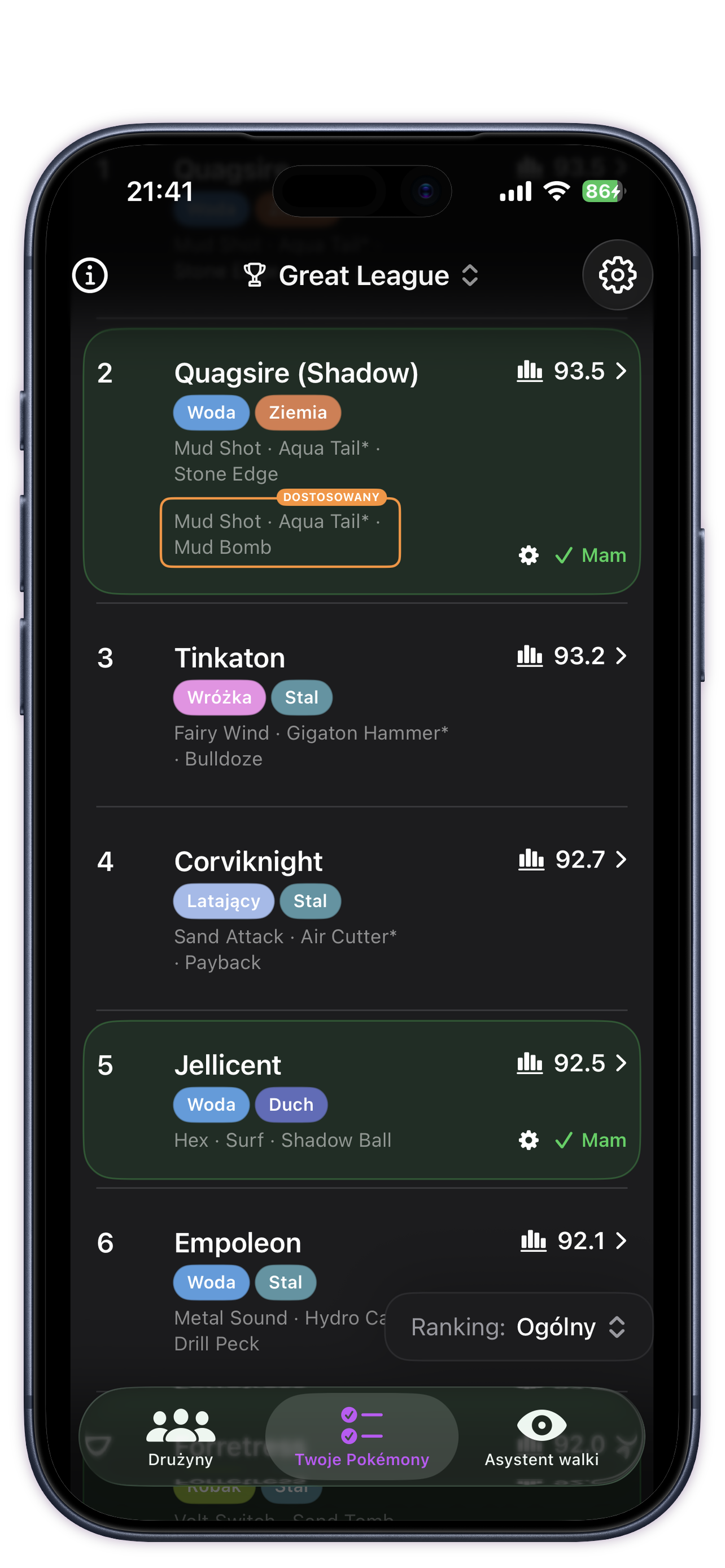 Rankingi PoGoTeams
